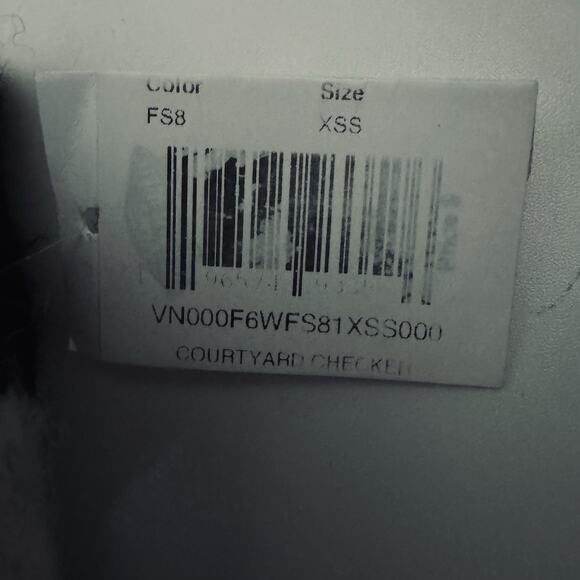 NEW Vans Sleeveless Pullover V Neck Sweater Vest Courtyard XSS Black Cream Check - Picture 7 of 7